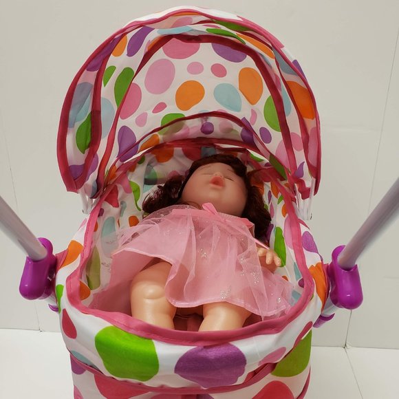 New Doll Pram with 16" Doll and Accessories - Picture 5 of 16